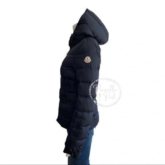 Moncler Navy Blue Goose Down Puffer Coat Betula Padded Puffer Jacket In Navy XS
