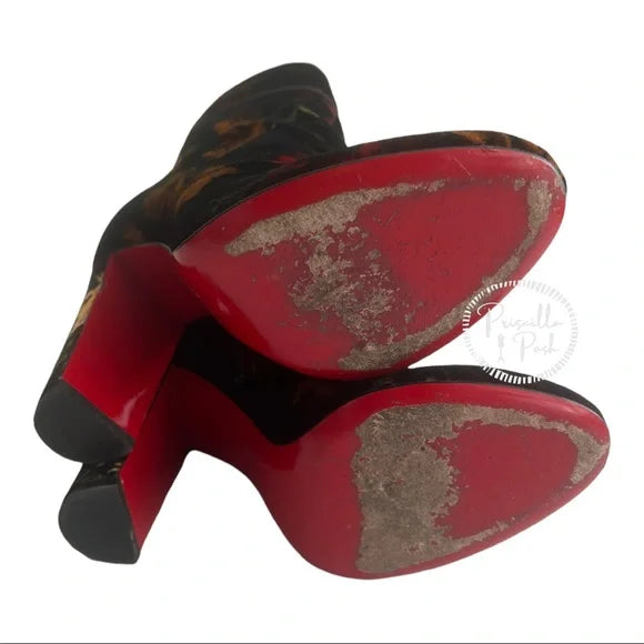 Christian Louboutin Moulamax 85 floral velvet bootie 38 Ankle