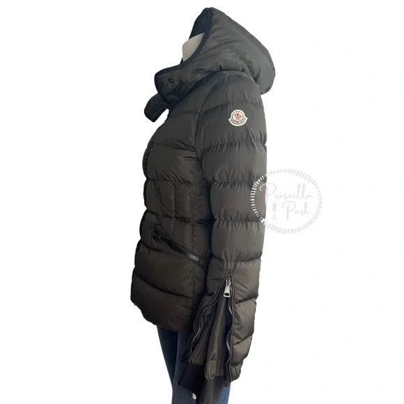 Moncler Brown and Black Puffer Coat Puffer Jacket Betula Hooded Puffer Coat