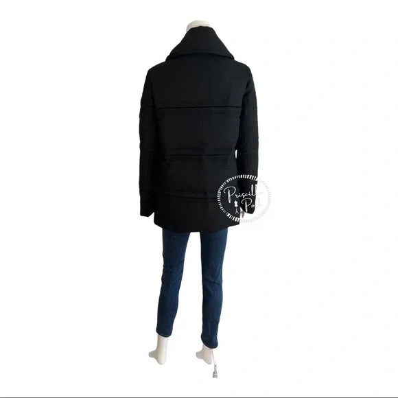 Moncler Black Wool Goose Down Puffer Coat Puffer Jacket