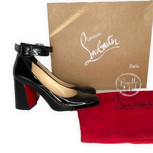 Christian Louboutin Black Soval Ankle Strap Pump 36