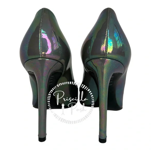 Christian Dior Graphite 'Sublime' iridescent leather pumps High Heel rainbow 37