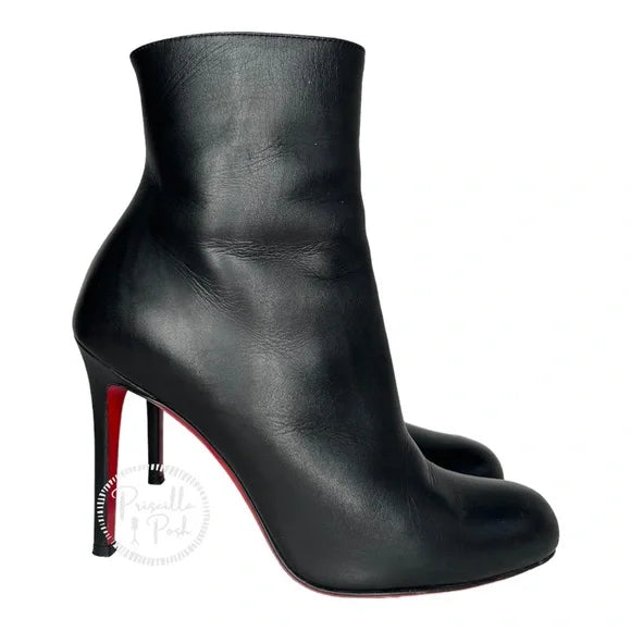 Christian Louboutin Black Mid Calf Ankle Boots Size 38