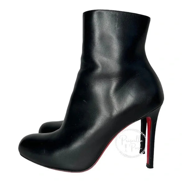 Christian Louboutin Black Mid Calf Ankle Boots Size 38